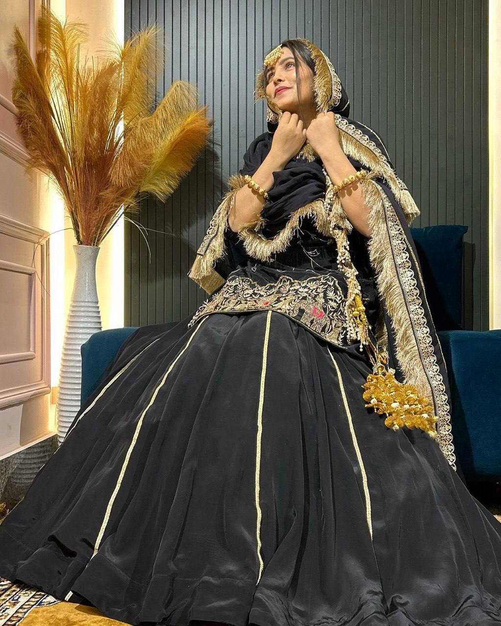 Heavy Designer Silk Kurti Lehenga Set