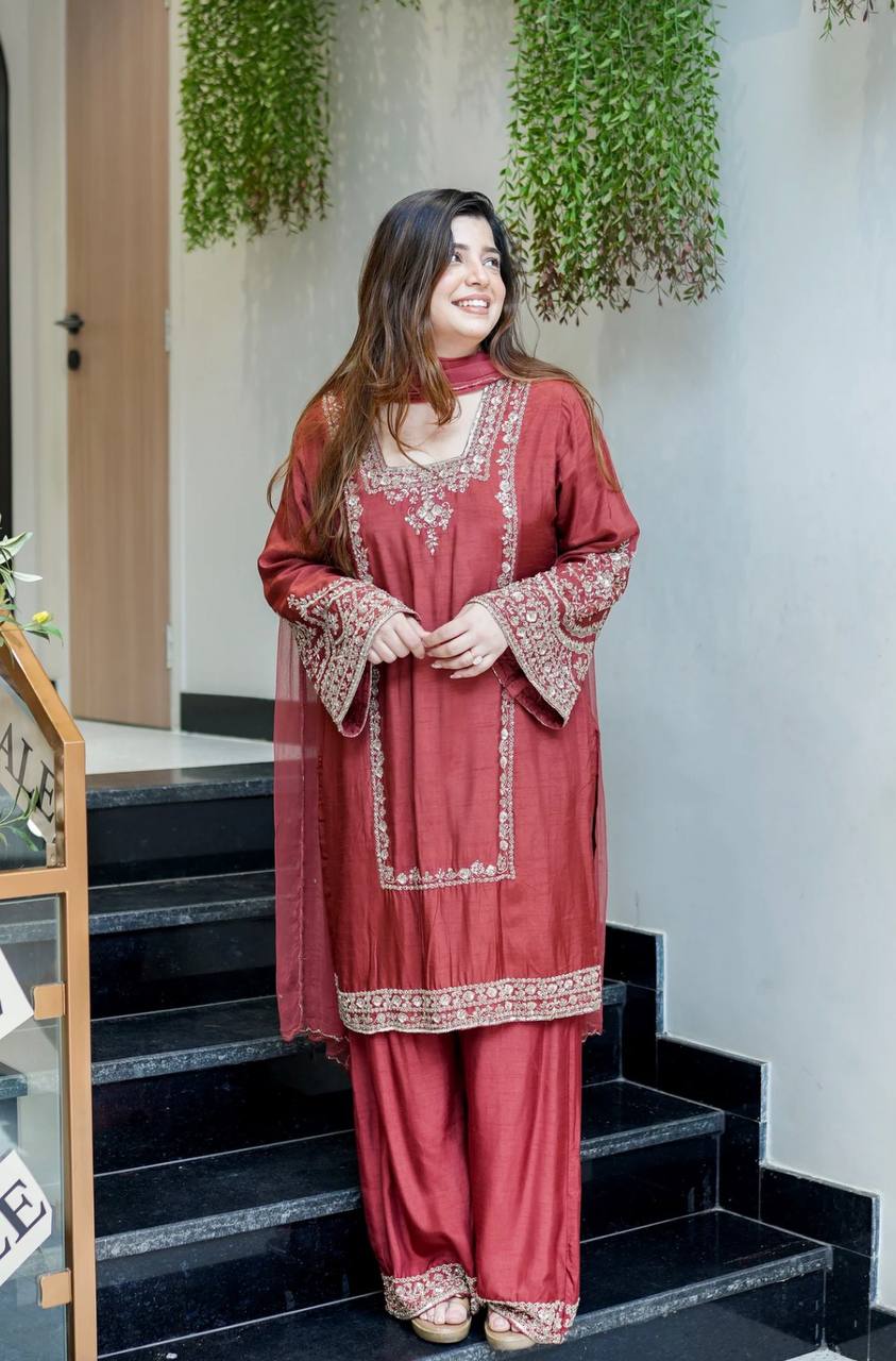 Premium Embroidered Salwar Kameez with Dupatta