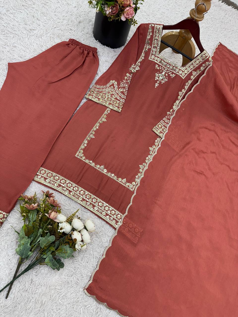 Premium Embroidered Salwar Kameez with Dupatta