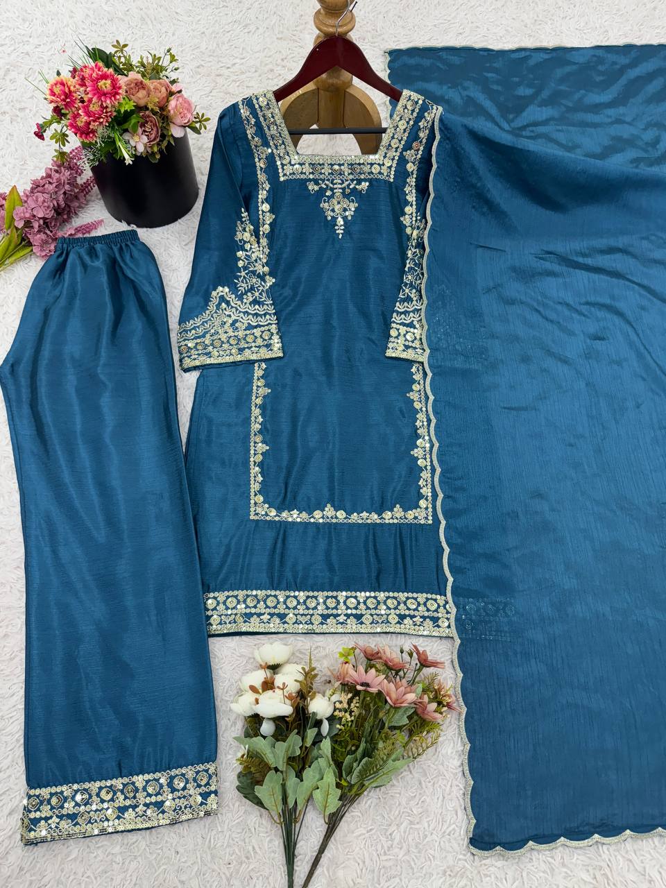 Premium Embroidered Salwar Kameez with Dupatta