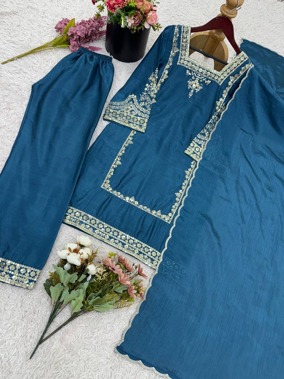 Premium Embroidered Salwar Kameez with Dupatta