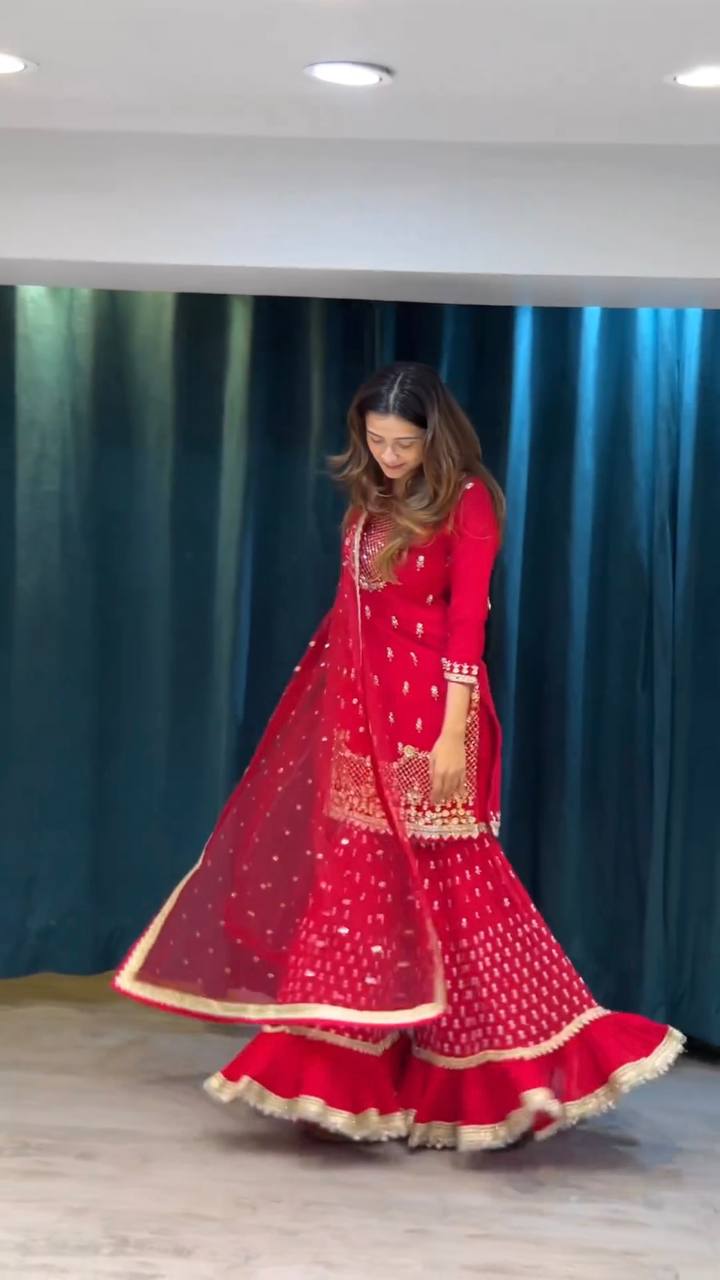 Traditional sharara dress for wedding functions