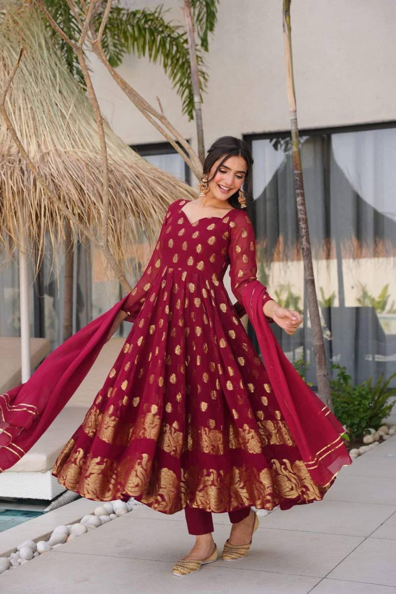 Traditional Indian salwar kameez with dupatta