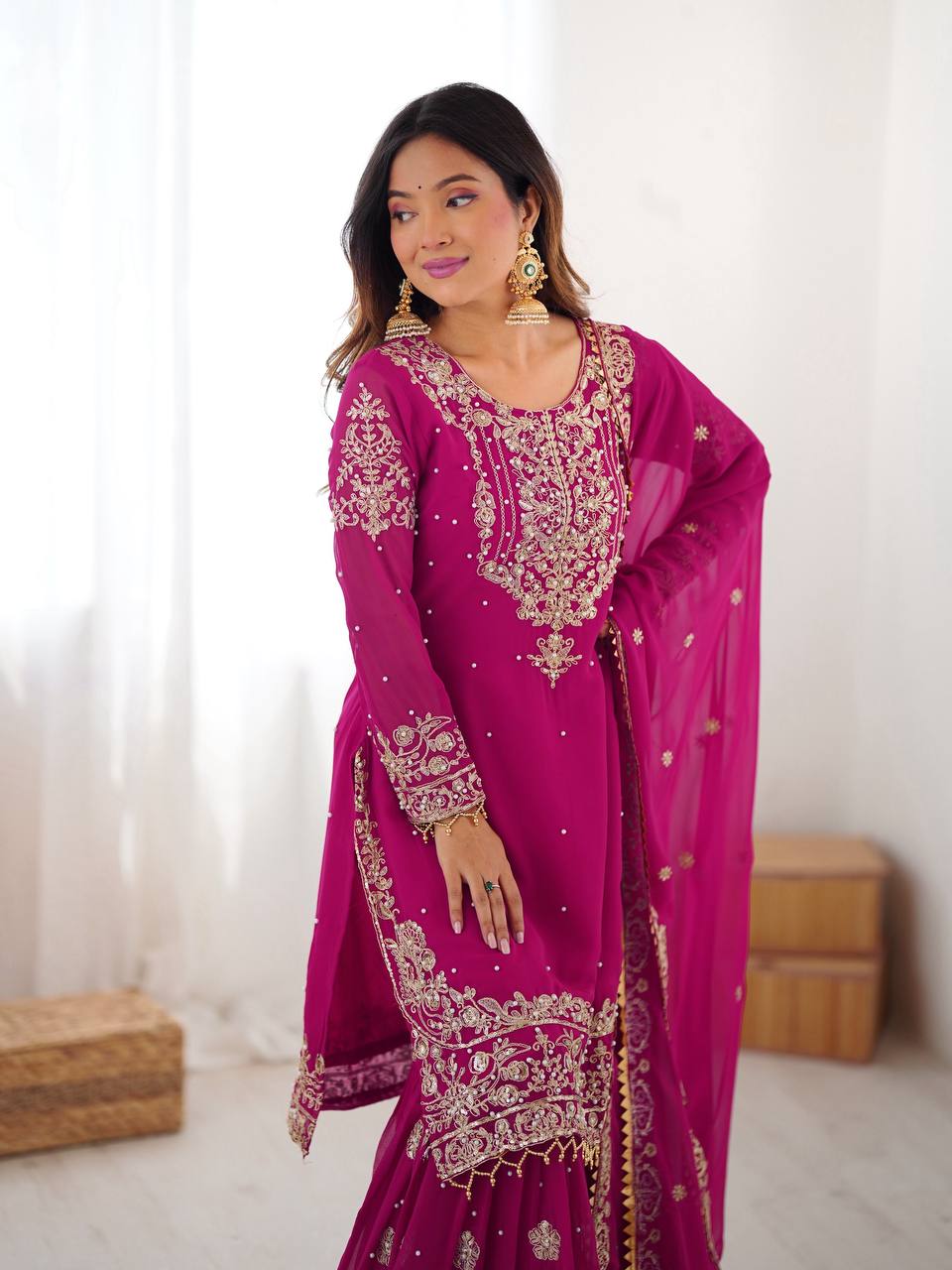 Traditional sharara dress for wedding functions