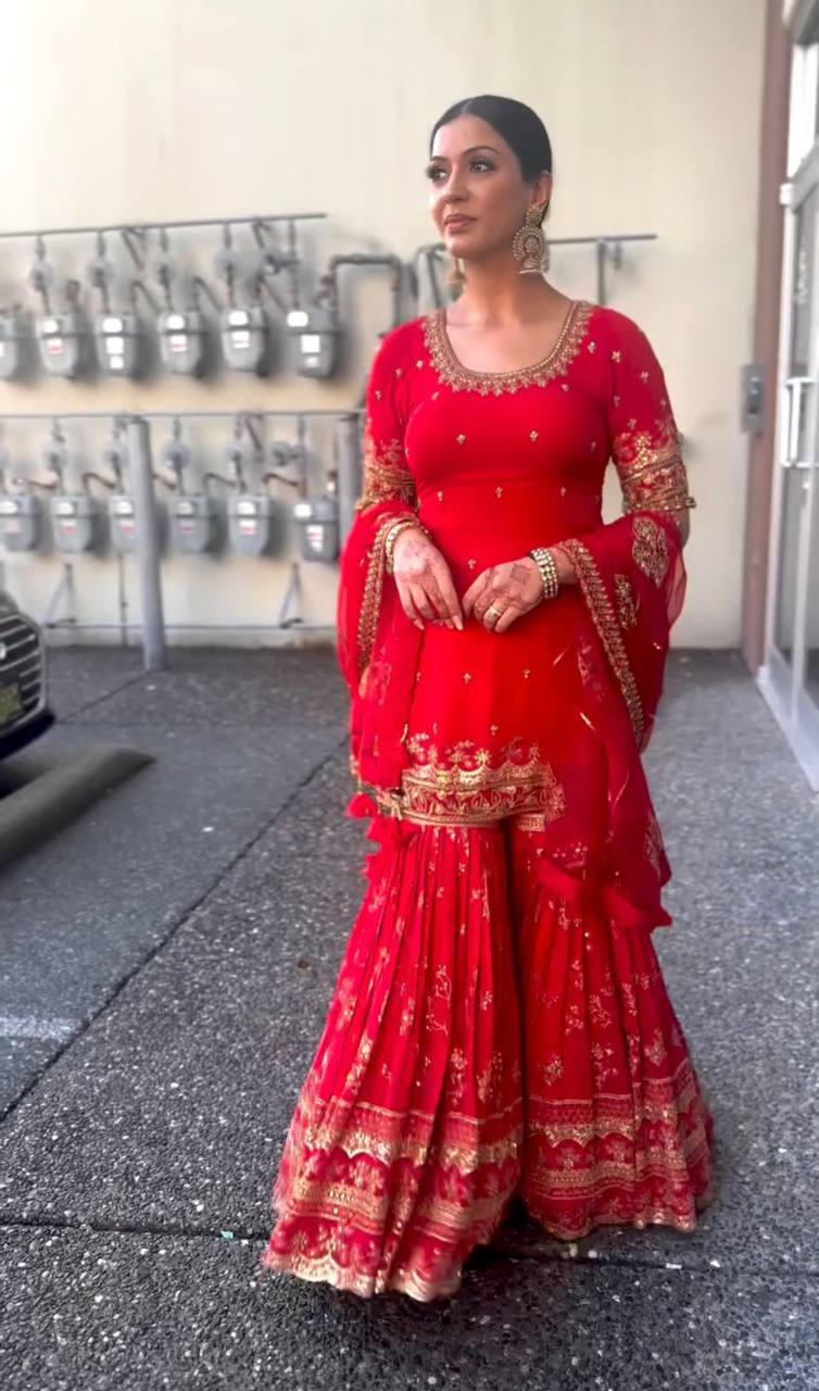 Traditional sharara dress for wedding functions