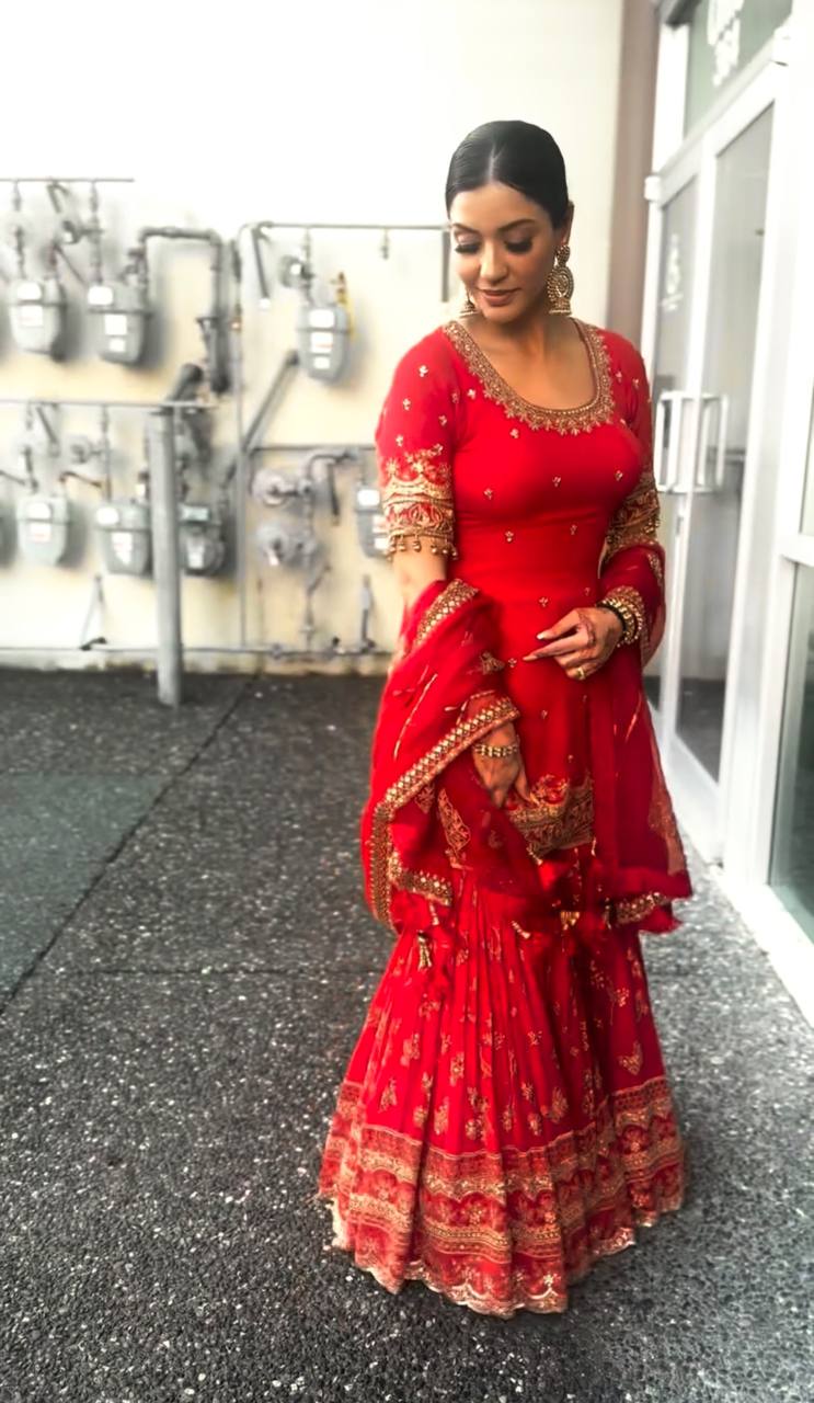Traditional sharara dress for wedding functions
