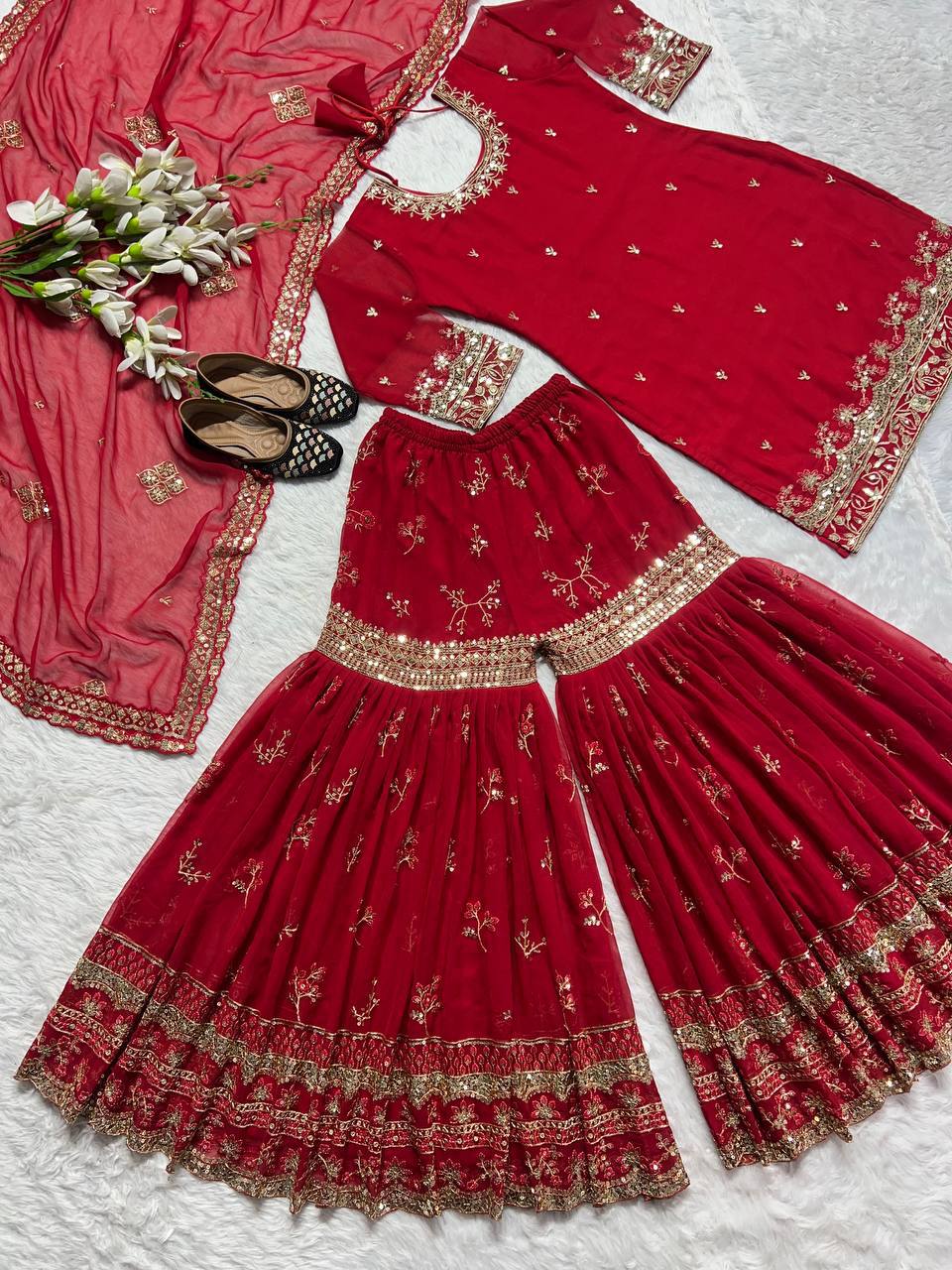 Traditional sharara dress for wedding functions