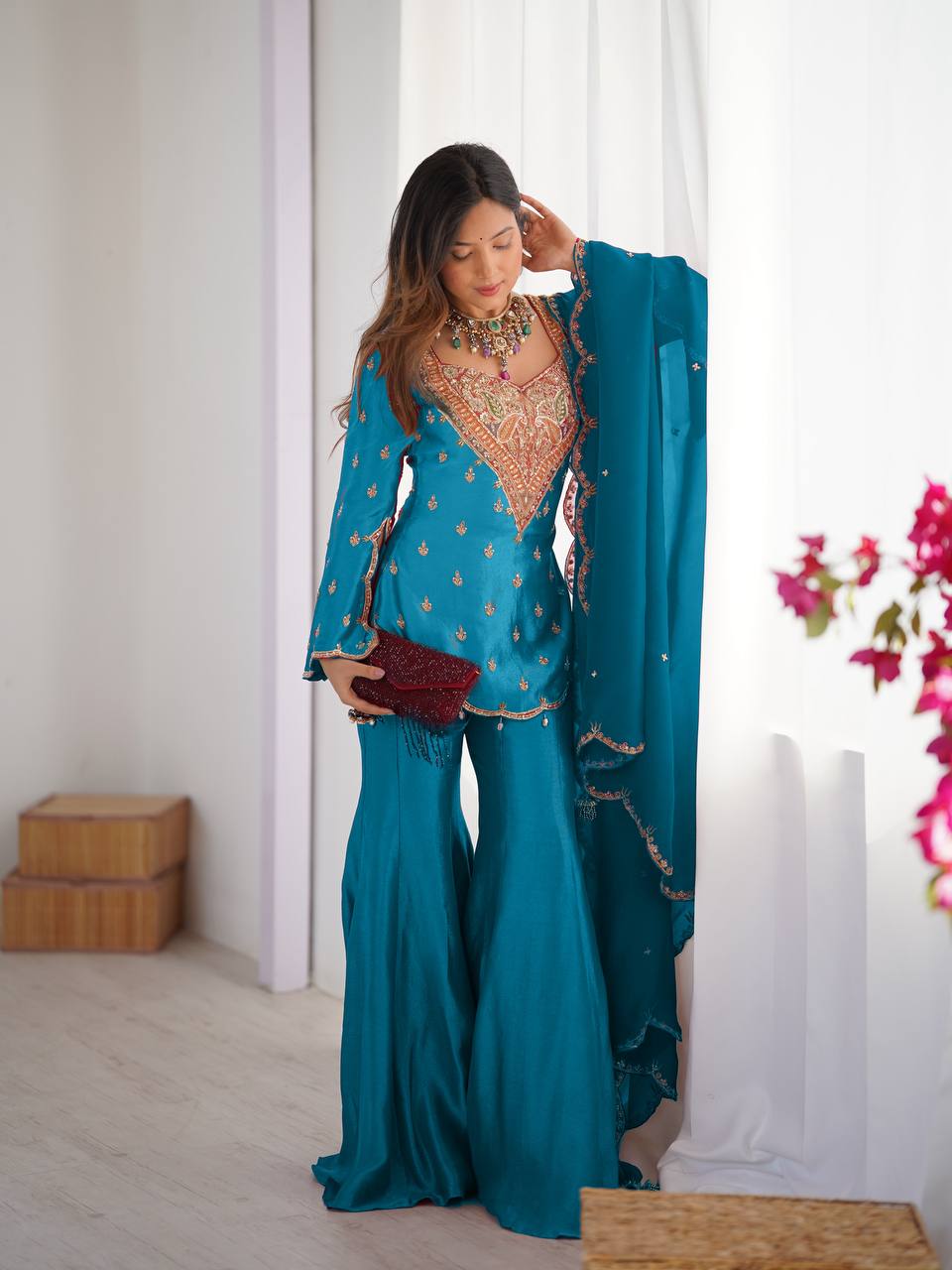 Traditional sharara dress for wedding functions