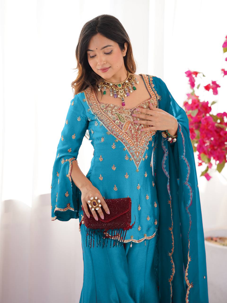 Traditional sharara dress for wedding functions