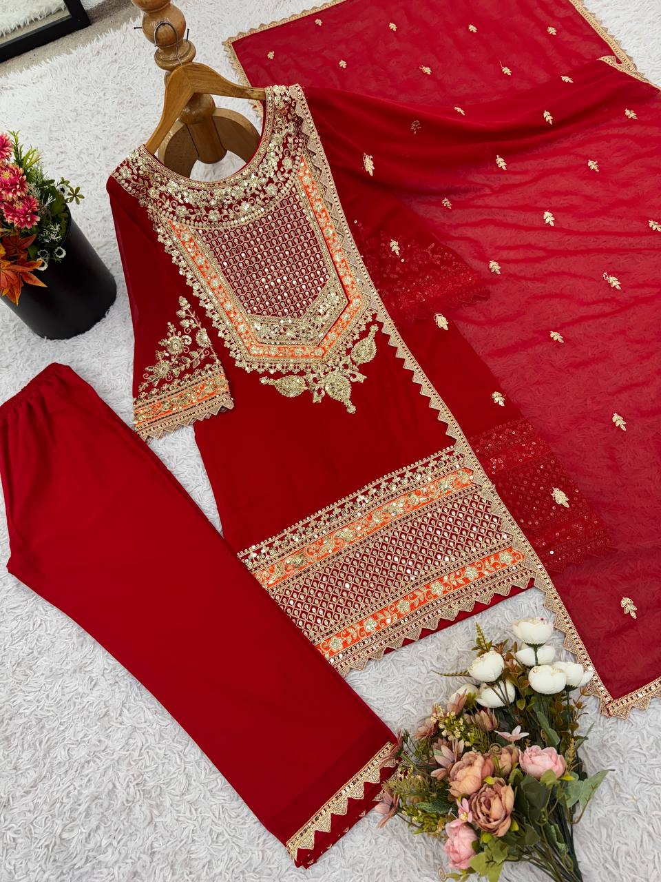 Latest fashion georgette Anarkali gown design