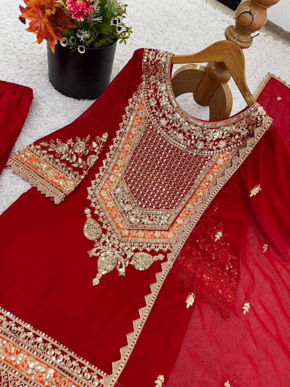 Latest fashion georgette Anarkali gown design