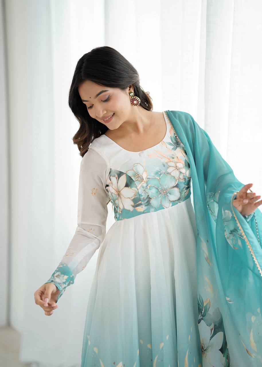 Bollywood inspired Anarkali gown for party wear