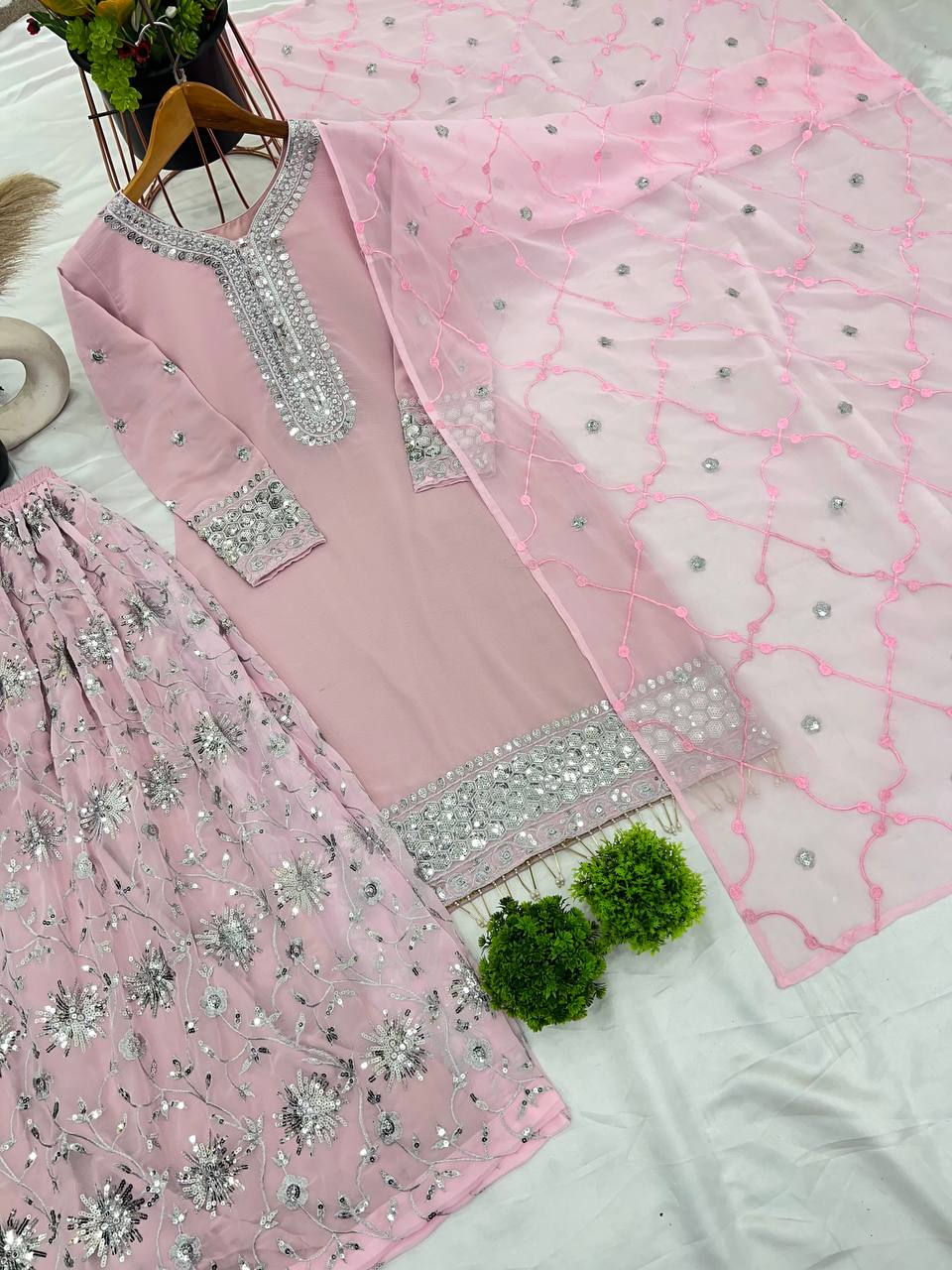Pink Kurti sharara set for women