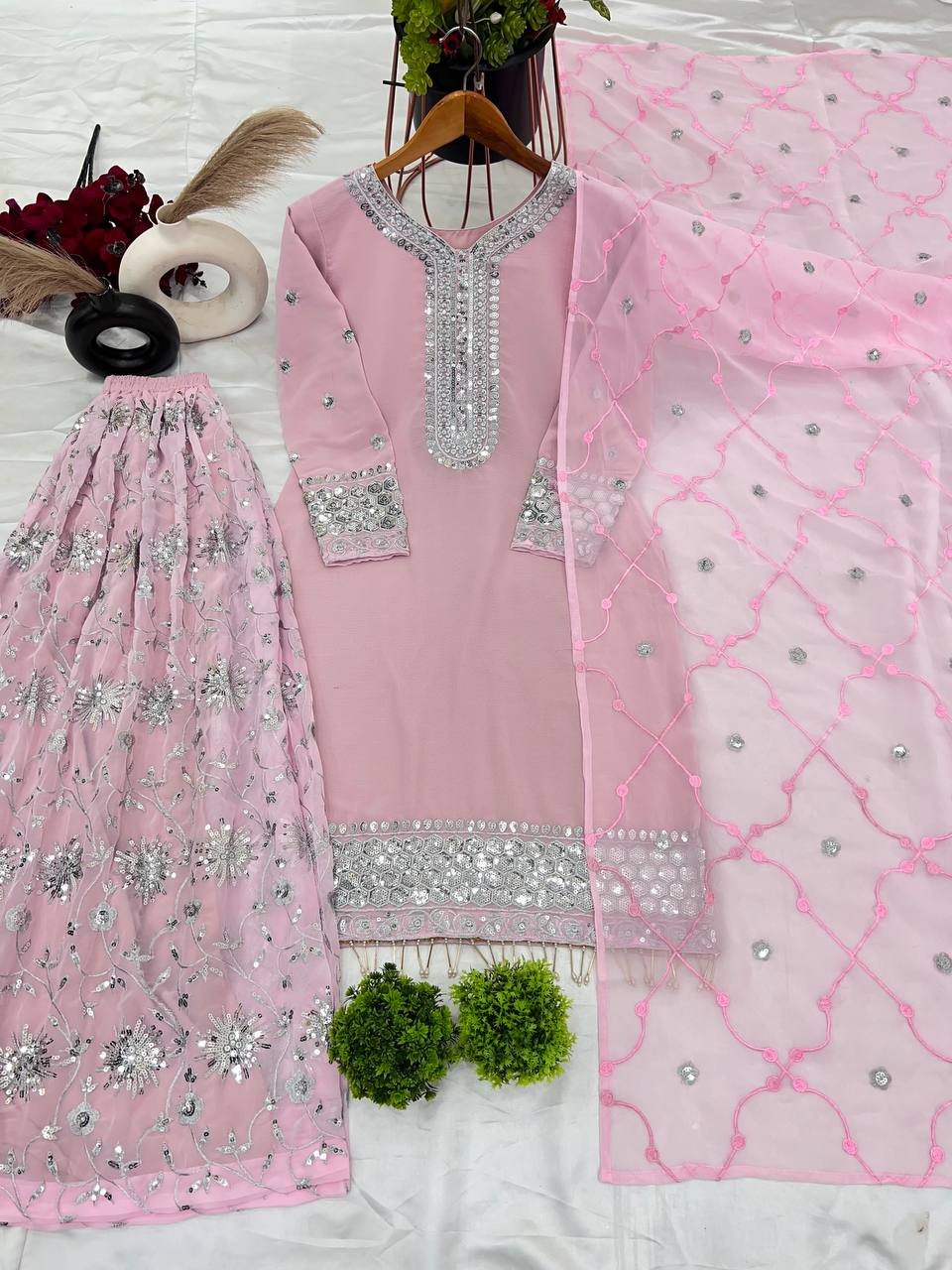 Pink Kurti sharara set for women