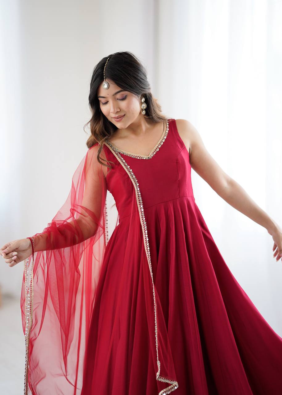 Elegant Long Flared Anarkali Suit