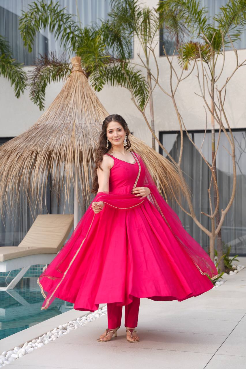 Elegant Long Flared Anarkali Suit