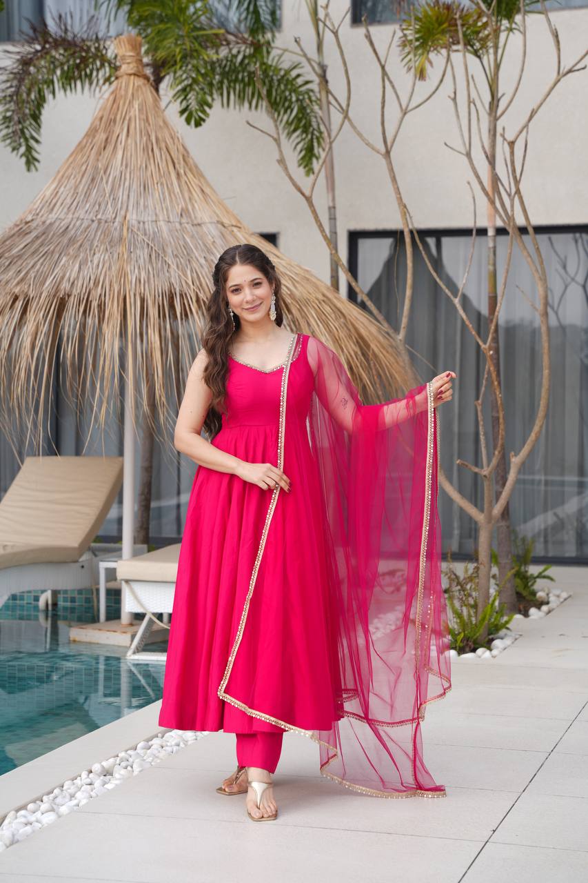 Elegant Long Flared Anarkali Suit