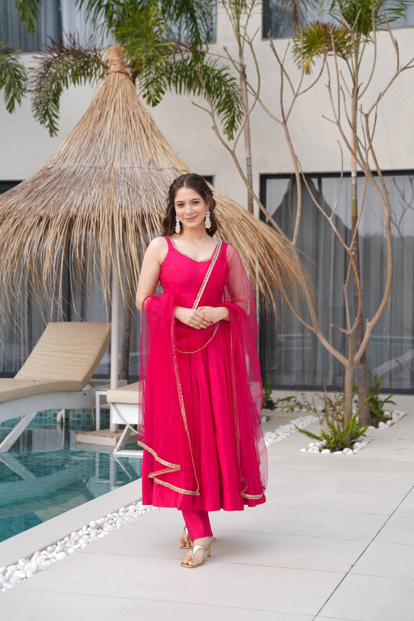 Elegant Long Flared Anarkali Suit
