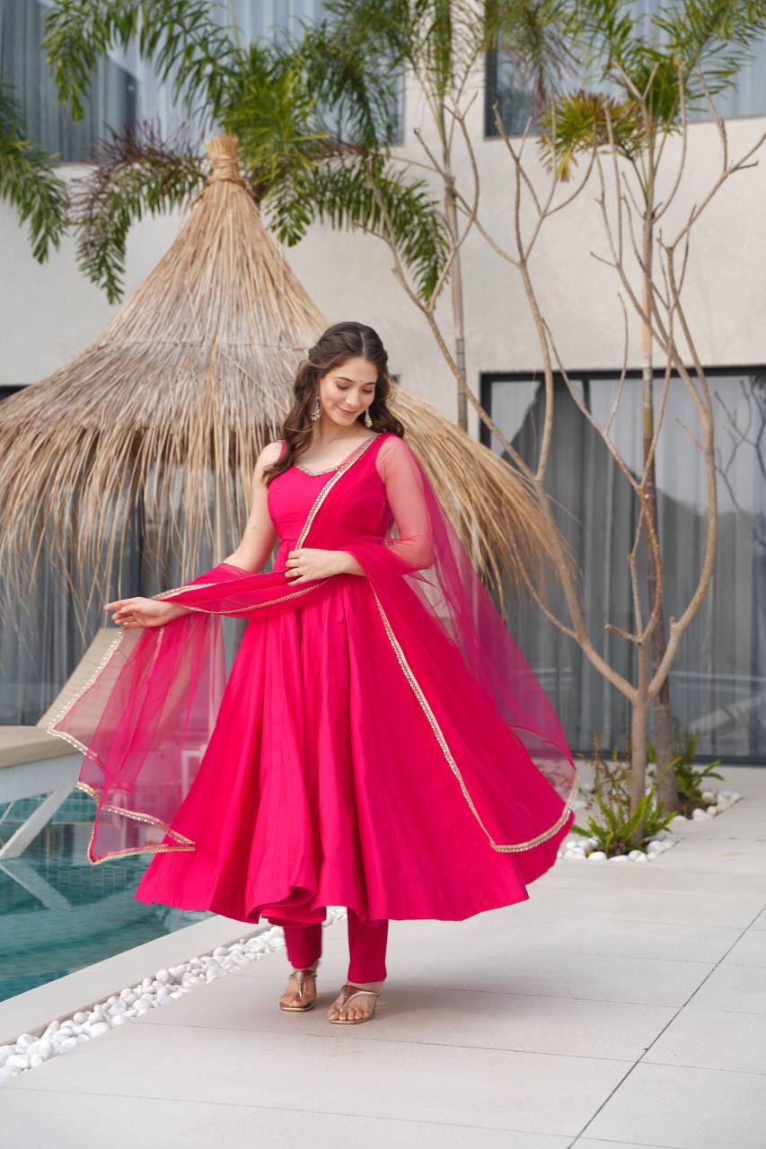 Elegant Long Flared Anarkali Suit
