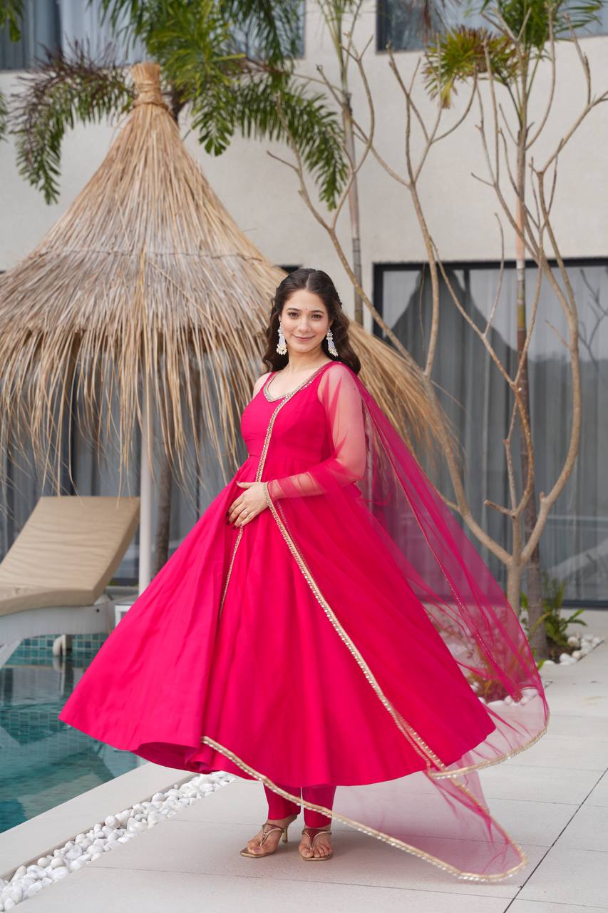 Elegant Long Flared Anarkali Suit