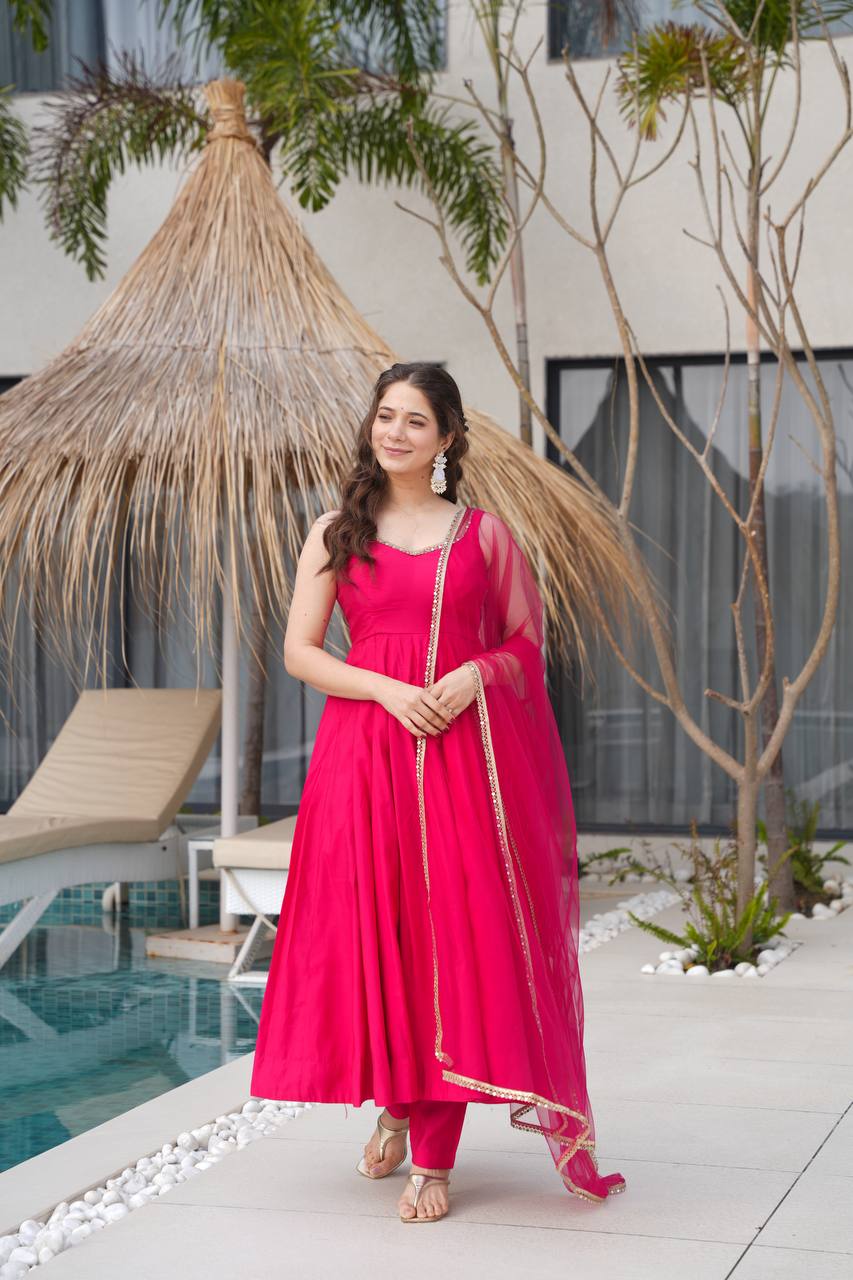 Elegant Long Flared Anarkali Suit