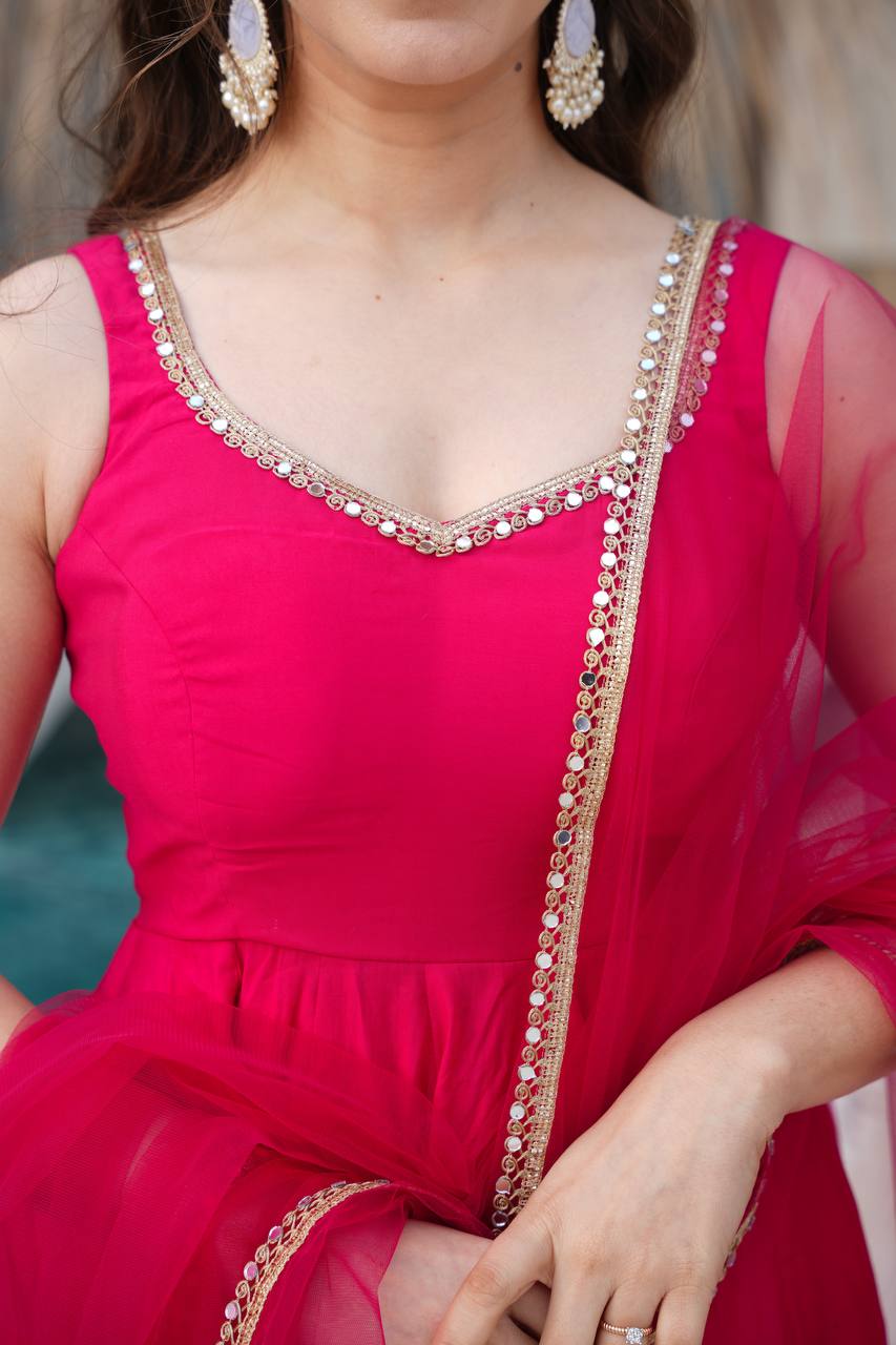 Elegant Long Flared Anarkali Suit