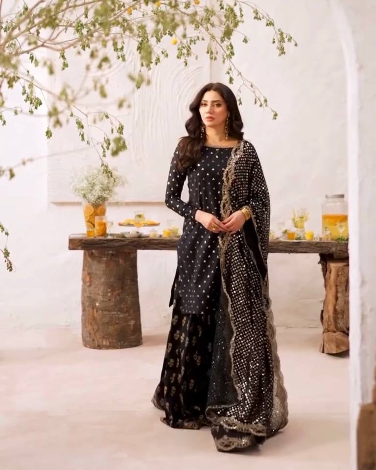 Faux Georgette Sharara Set, Embroidered Sharara Plazzo, Heavy Sequence Work Dress, Party Wear Suit for Women, Ready to Wear Ethnic Set, Georgette Dupatta with Lace, Designer Indian Outfit 2025, Full Sleeve Kurti Set, Fancy Sharara Dress for Wedding, Traditional Sharara Set, Flared Plazzo Suit, Micro Cotton Inner Suit, Elegant Festive Wear, Heavy Embroidery Ethnic Set, Readymade Suit for Women