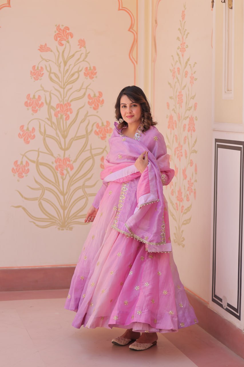 Beautiful Georgette Anarkali Gown with Dupatta