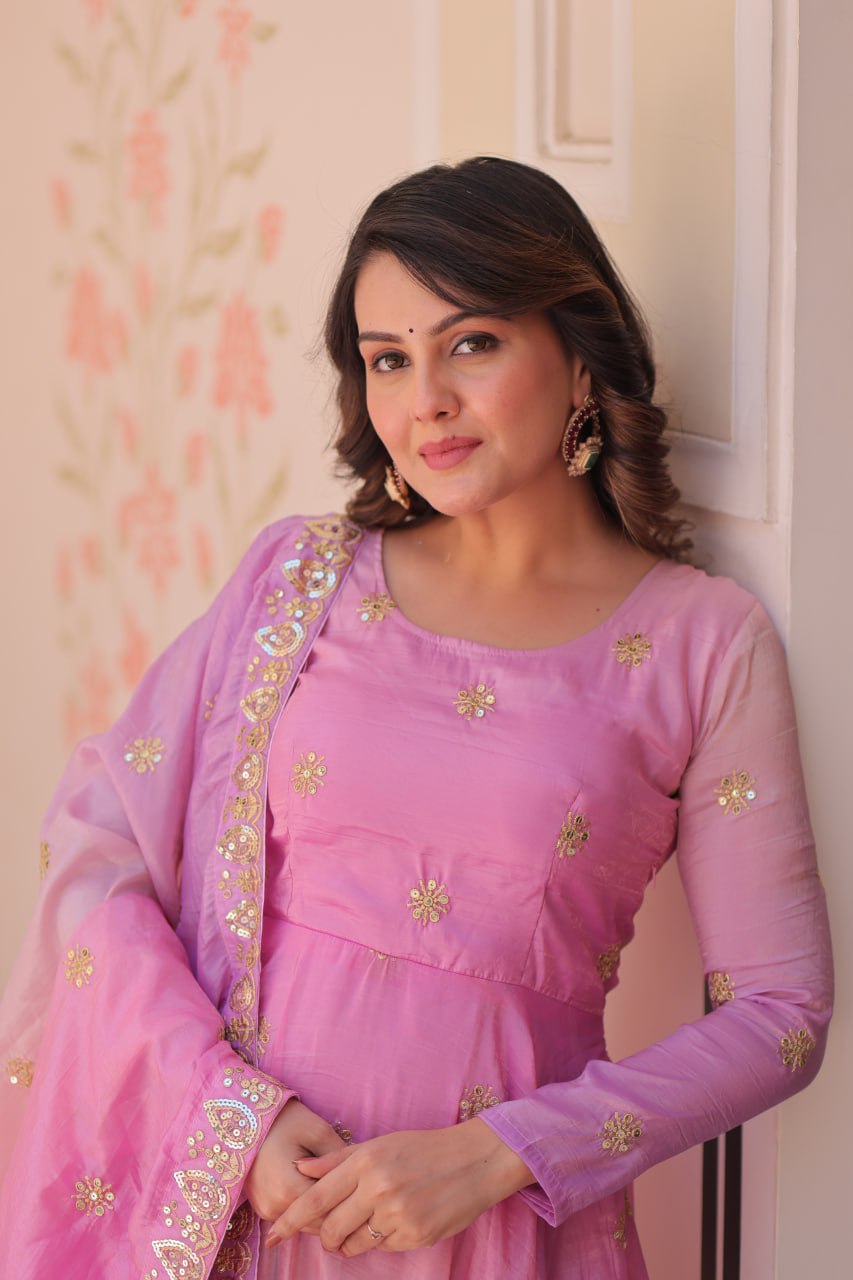 Beautiful Georgette Anarkali Gown with Dupatta