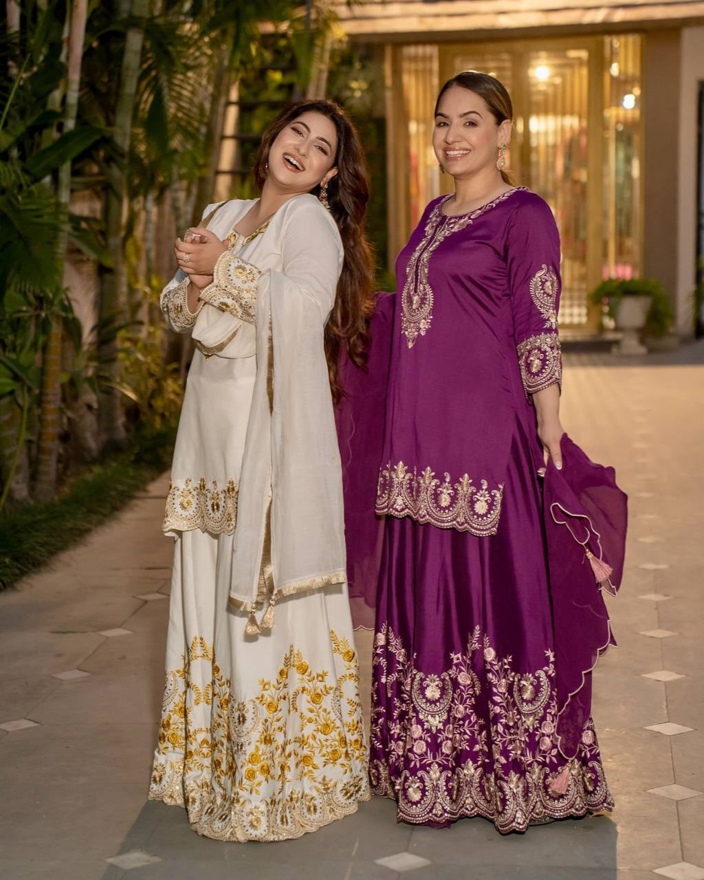 French Crepe Sharara Set, Embroidered Sharara Plazzo, Heavy Work Kurti Set, Designer Sharara Dress, Fully Flared Plazzo Suit, Ready to Wear Ethnic Set, Heavy Embroidery Sequence Suit, Stylish Party Wear Suit, Full Sleeve Kurti Design, Elegant Dupatta Suit Set, Fancy Sharara Dress 2025, Indian Traditional Outfit, Micro Cotton Inner Suit, Latest Ethnic Wear for Women, Wedding Wear Sharara Suit