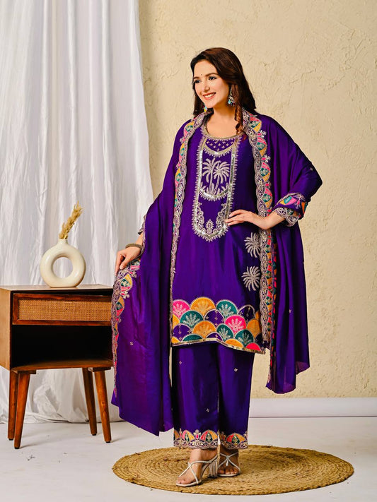 Blue Silk Salwar Kameez