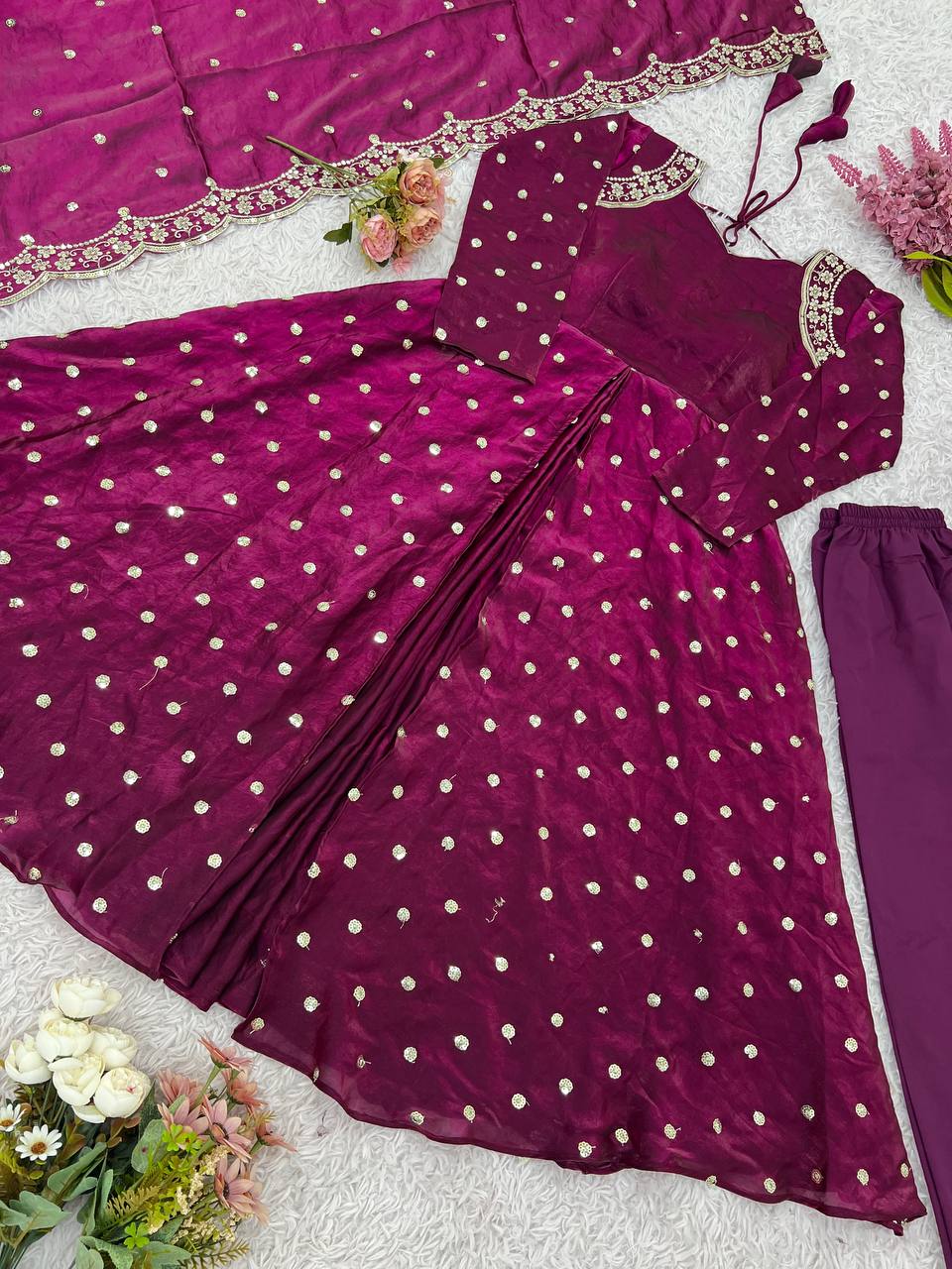 Fandy Silk Gown Set, Embroidered Gown Dress, Fully Stitched Party Gown, Indian Gown with Dupatta, Sequence Work Gown Design, Festive Wear Gown, Designer Silk Gown for Women, Long Gown with Flair, Ethnic Gown Set 2025, Readymade Gown Outfit, Micro Cotton Lined Gown, Heavy Work Gown Dress, Stylish Gown for Wedding, Elegant Indian Gown Set, Fancy Silk Gown for Women,
