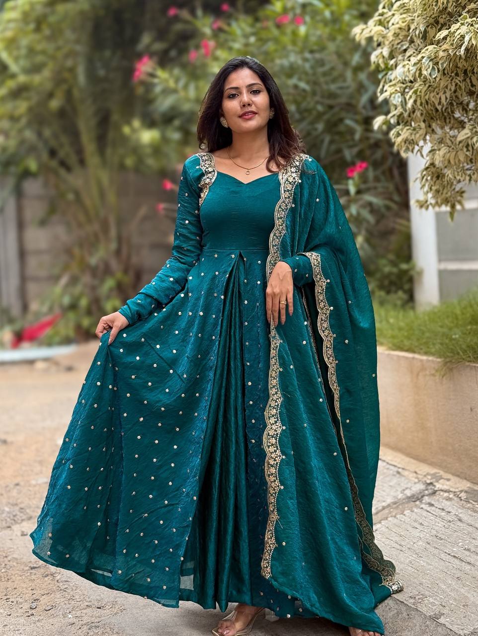 Fandy Silk Gown Set, Embroidered Gown Dress, Fully Stitched Party Gown, Indian Gown with Dupatta, Sequence Work Gown Design, Festive Wear Gown, Designer Silk Gown for Women, Long Gown with Flair, Ethnic Gown Set 2025, Readymade Gown Outfit, Micro Cotton Lined Gown, Heavy Work Gown Dress, Stylish Gown for Wedding, Elegant Indian Gown Set, Fancy Silk Gown for Women,