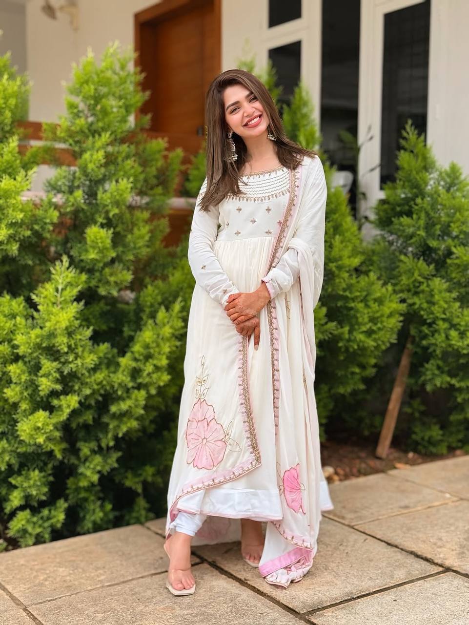 Indian Designer Gown with Dupatta and Pant Anarkali Style