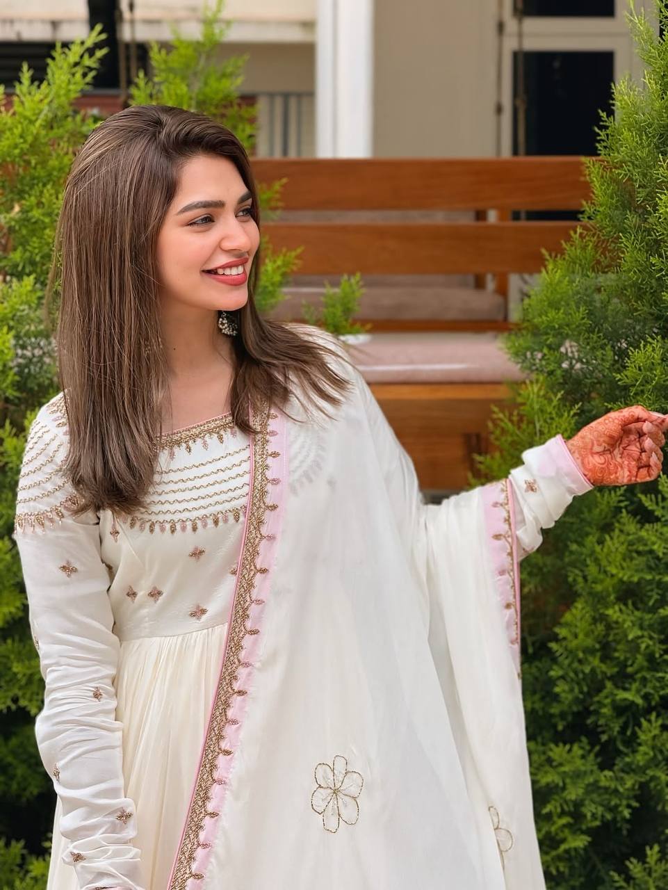 Indian Designer Gown with Dupatta and Pant Anarkali Style