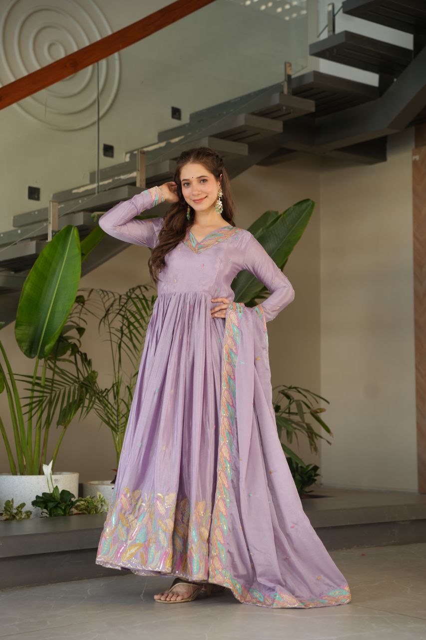 Georgette Partywear Anarkali with Stunning Dupatta