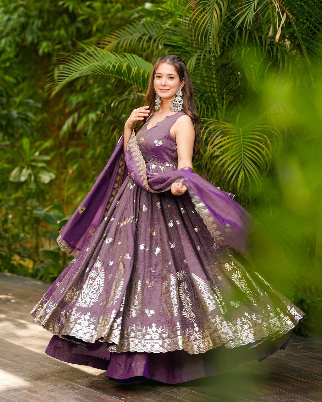 Beautiful Fully Flared Heavy Anarkali Gown
