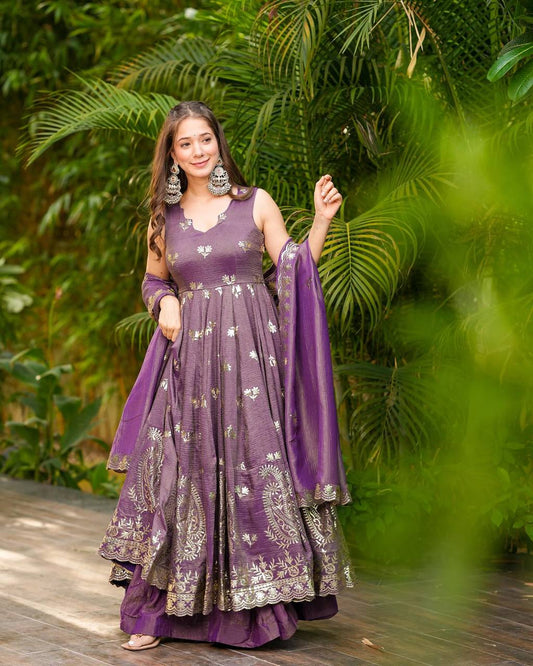 Beautiful Fully Flared Heavy Anarkali Gown