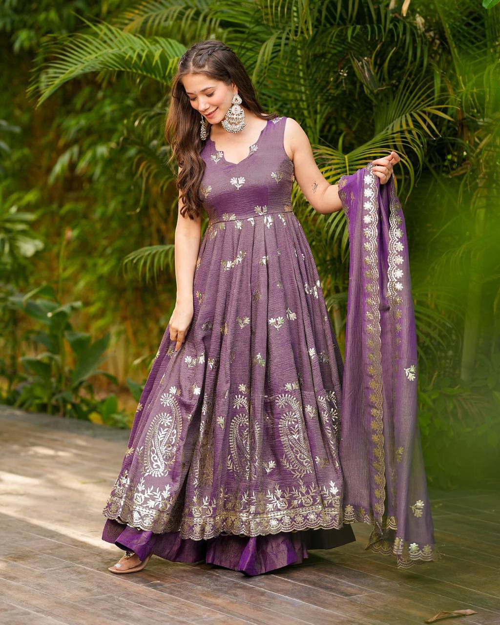 New Launch Silk with Embroidered Anarkali