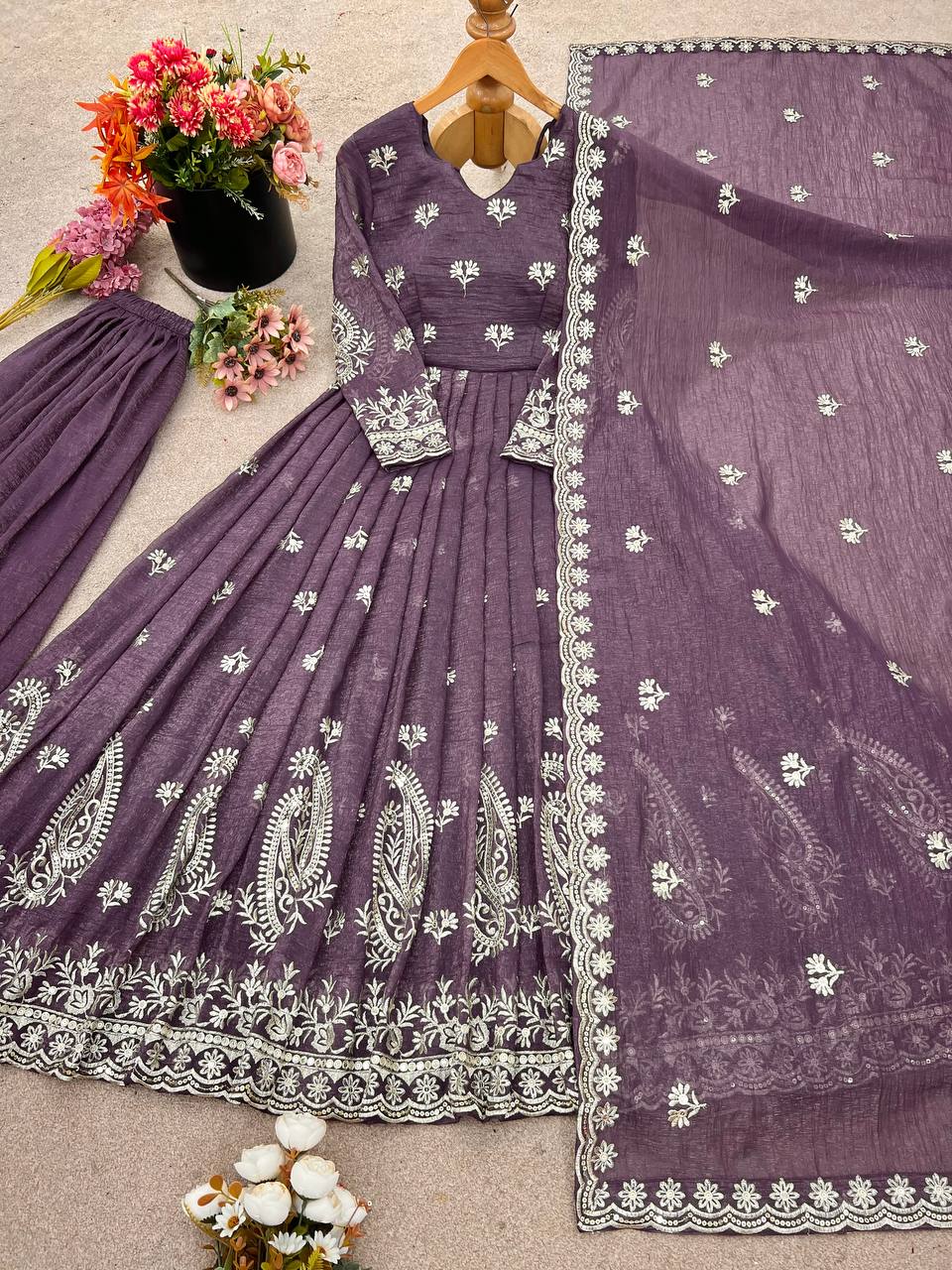 Beautiful Fully Flared Heavy Anarkali Gown