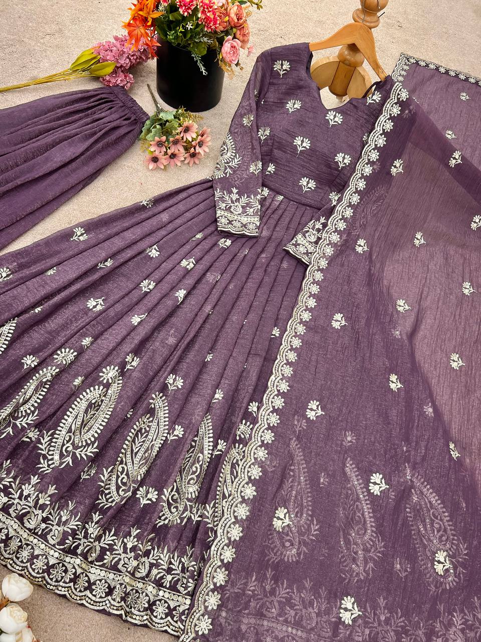 Beautiful Fully Flared Heavy Anarkali Gown
