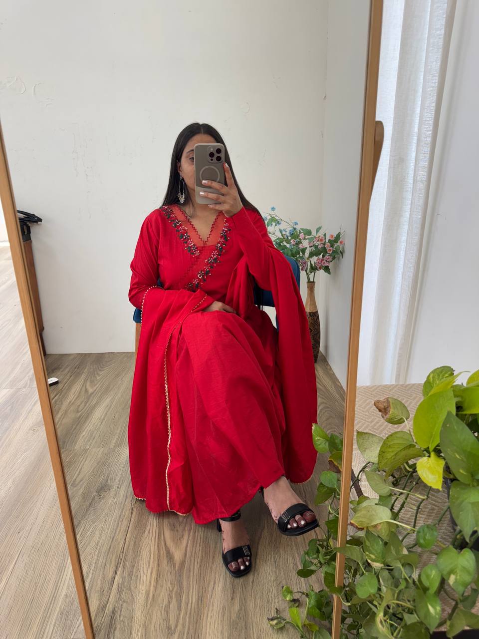 Elegant Heavy Cotton Anarkali Gown for Women