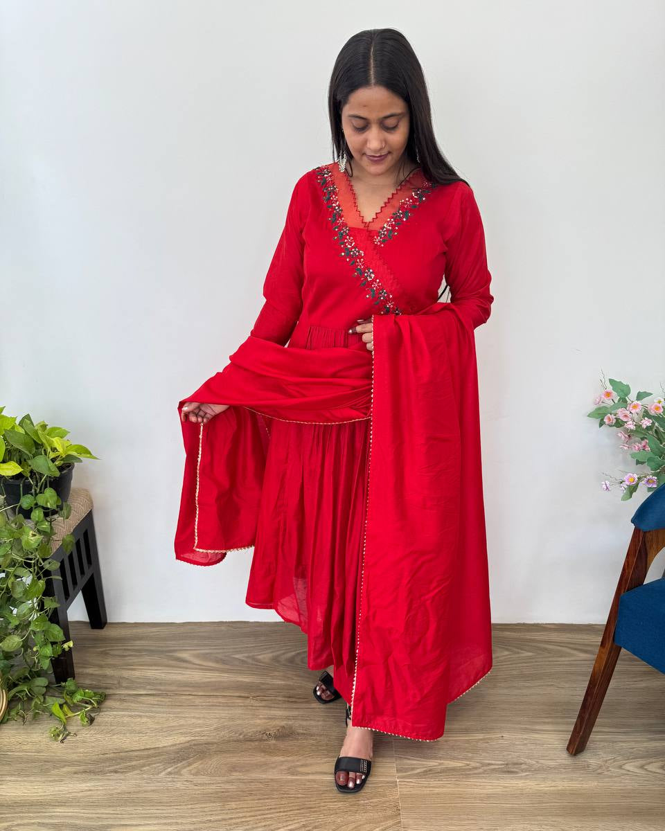 Elegant Heavy Cotton Anarkali Gown for Women