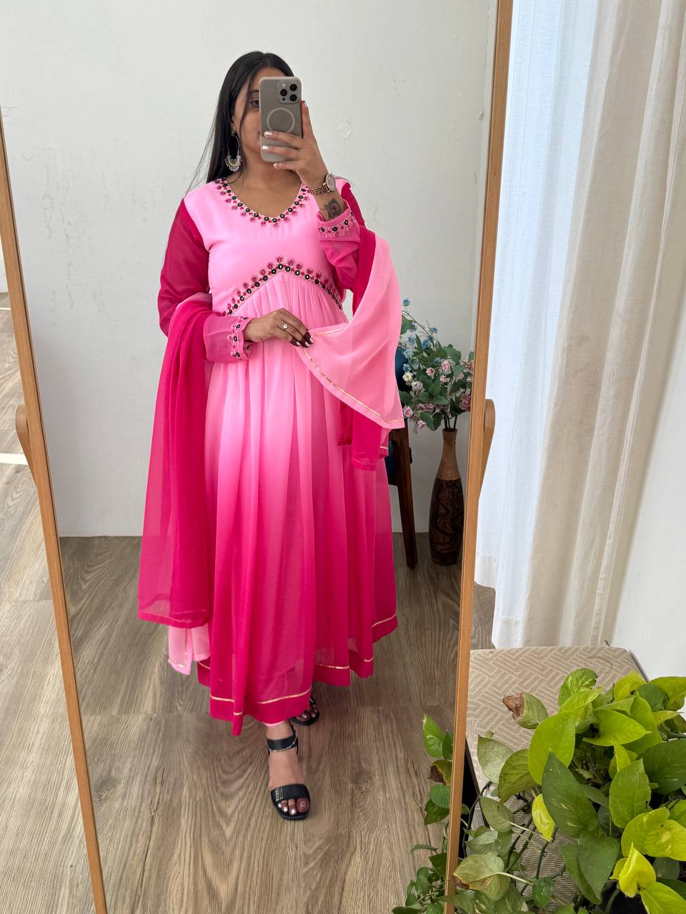 Fully Flared Georgette Anarkali Suit for Women