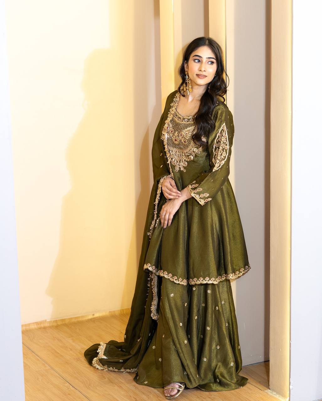 Sharara Suit Set, Simar Silk Sharara Dress, Embroidery Sequence Outfit, Ready to Wear Sharara Set, Designer Indian Suit, Kali Cut Sharara Dress, Elegant Party Wear, Festive Wear for Women, Heavy Georgette Dupatta Suit, Fully Stitched Kurti Set, Traditional Sharara Suit, Stylish Ethnic Outfit, Embroidered Suit Set 2025, Comfortable Indian Wear, Full Sleeve Sharara Dress,