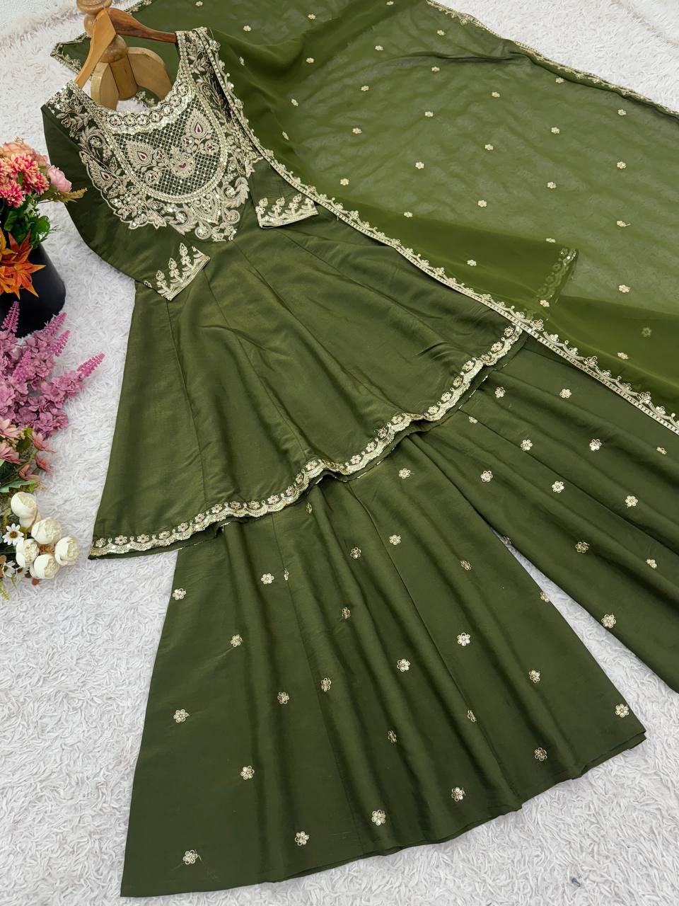 Sharara Suit Set, Simar Silk Sharara Dress, Embroidery Sequence Outfit, Ready to Wear Sharara Set, Designer Indian Suit, Kali Cut Sharara Dress, Elegant Party Wear, Festive Wear for Women, Heavy Georgette Dupatta Suit, Fully Stitched Kurti Set, Traditional Sharara Suit, Stylish Ethnic Outfit, Embroidered Suit Set 2025, Comfortable Indian Wear, Full Sleeve Sharara Dress,