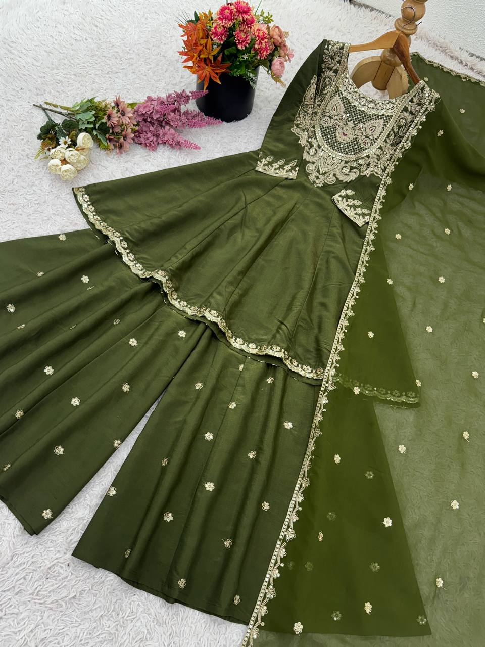 Sharara Suit Set, Simar Silk Sharara Dress, Embroidery Sequence Outfit, Ready to Wear Sharara Set, Designer Indian Suit, Kali Cut Sharara Dress, Elegant Party Wear, Festive Wear for Women, Heavy Georgette Dupatta Suit, Fully Stitched Kurti Set, Traditional Sharara Suit, Stylish Ethnic Outfit, Embroidered Suit Set 2025, Comfortable Indian Wear, Full Sleeve Sharara Dress,