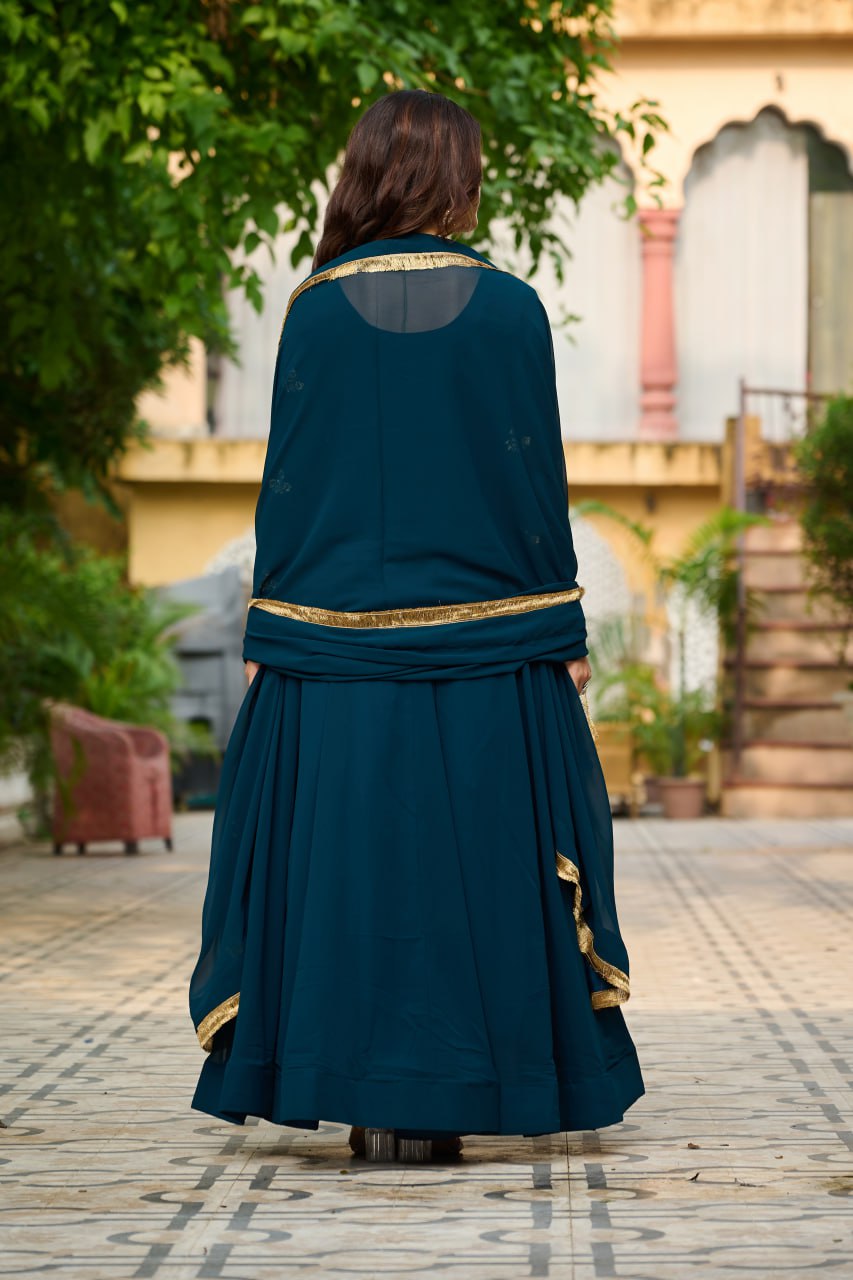 Premium Anarkali Gown with Embroidery Dupatta