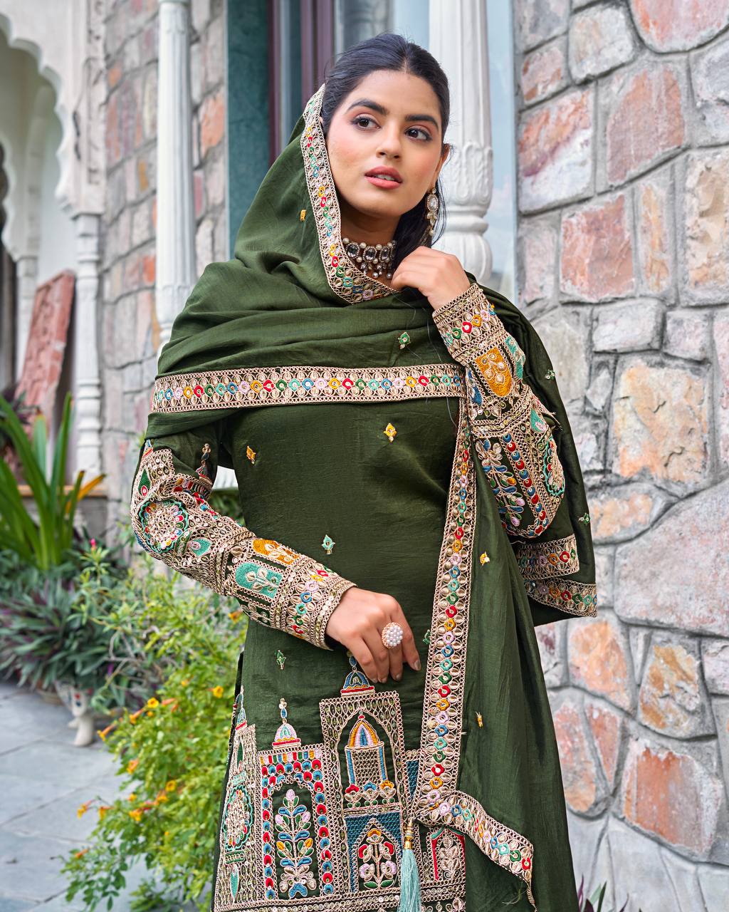 Indian Ethnic Georgette Kurti Sharara Set