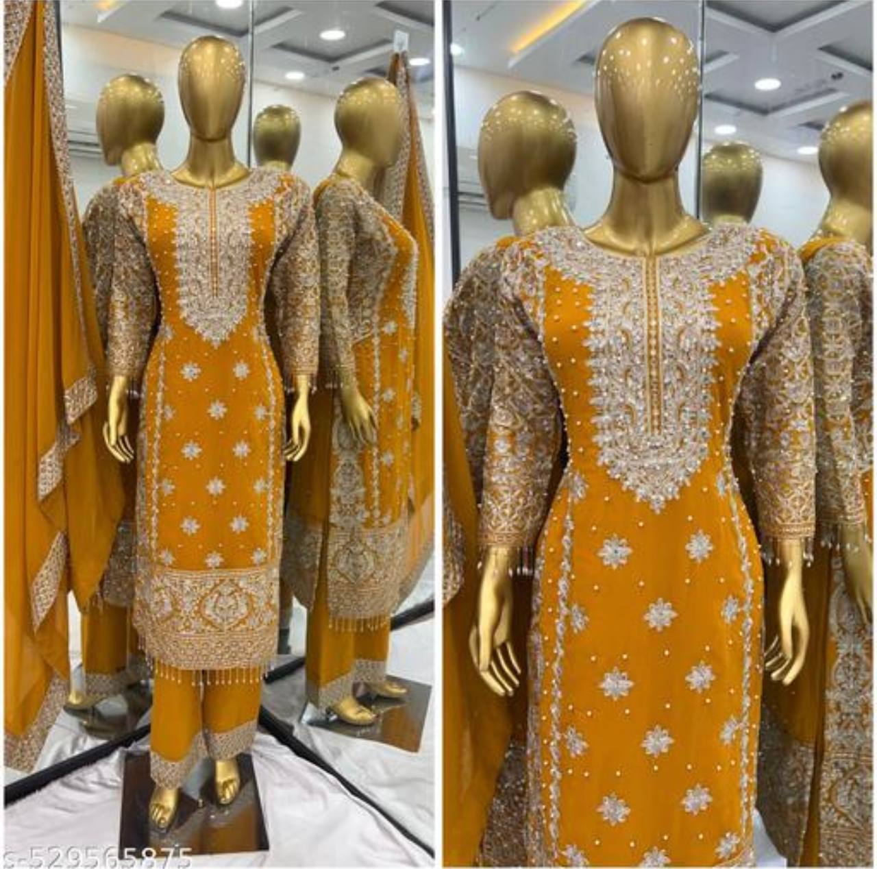 Heavy Georgette Embroidered Kurti Set with Dupatta